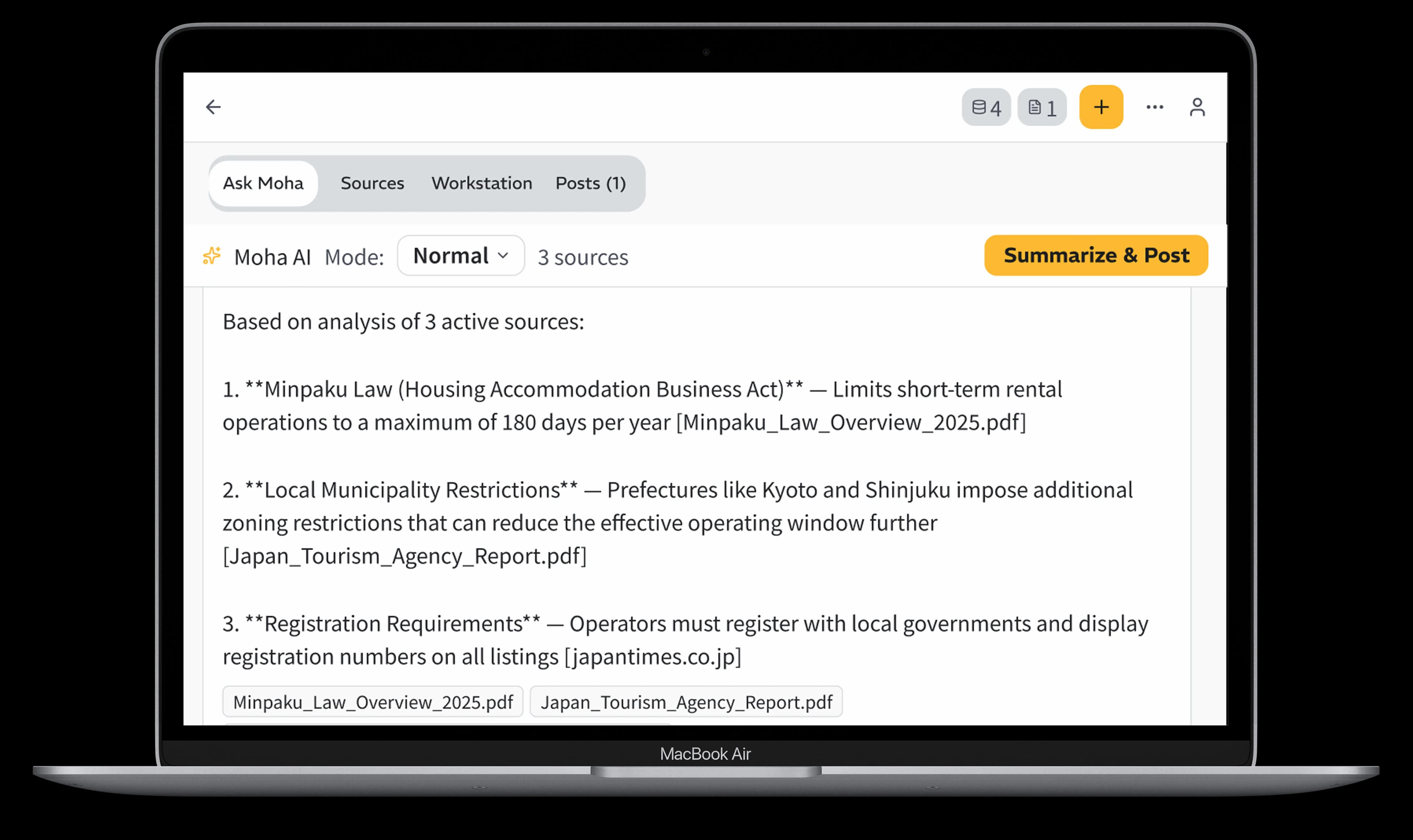 Ask Moha with source citations